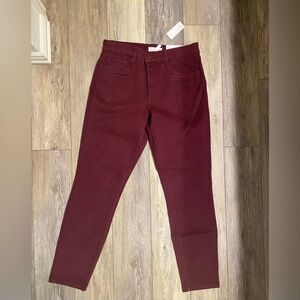 LOFT Women's Burgundy/ Red Mid rise Skinny Corduroy Jeans Size 6